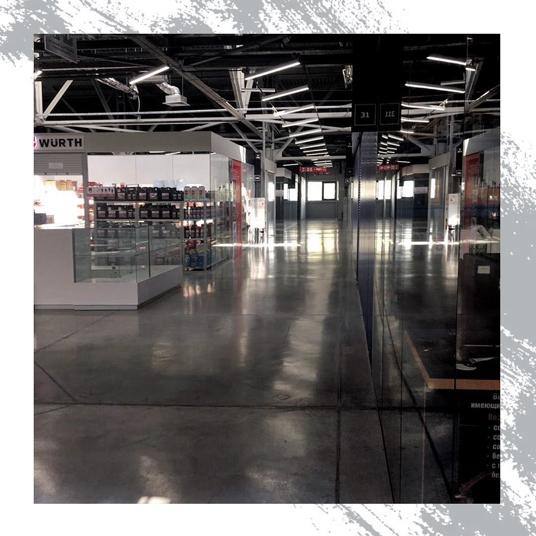 Упрочнение минерального наливного пола в автоцентре AVTODOM