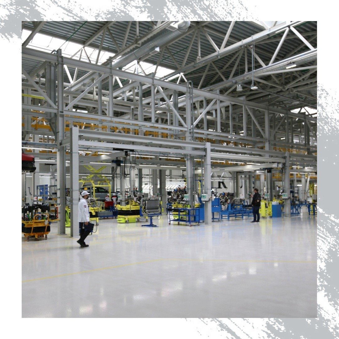 Устройство наливного пола на заводе автопроизводителя