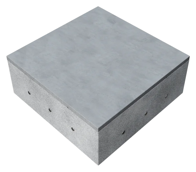 Concrete slab with a dry-shake hardened wear layer